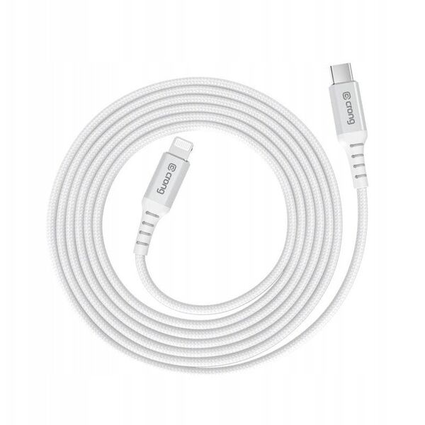 Kabel Crong USB-C Lightning Armor Link Fast Charging MFi Oplot Biały 150cm