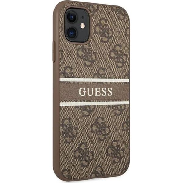 Guess Guess GUHCN614GDBR iPhone 11 6,1" brązowy/brown hardcase 4G Stripe