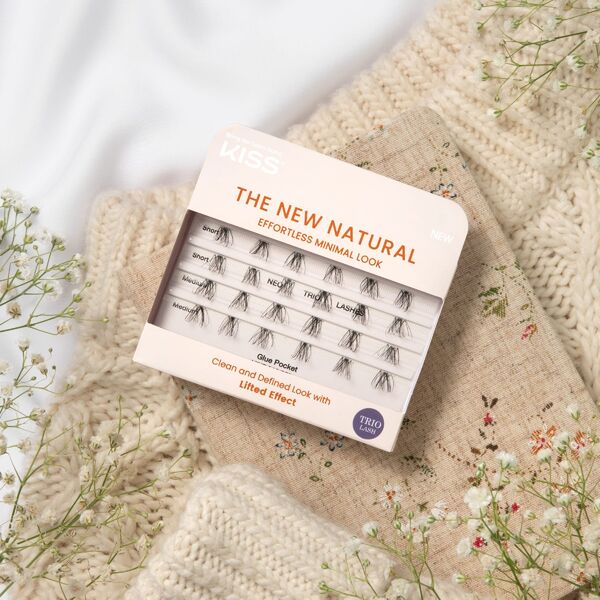 KISS Sztuczne Rzęsy kępki The New Natural - Neo Trio Lashes + klej 1g