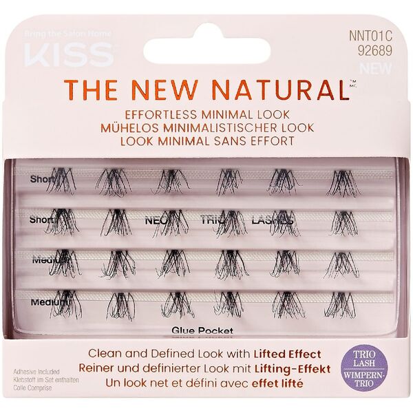 KISS Sztuczne Rzęsy kępki The New Natural - Neo Trio Lashes + klej 1g