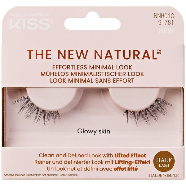 KISS Sztuczne Rzęsy The New Natural - Glowy Skin 1 para + klej 1g