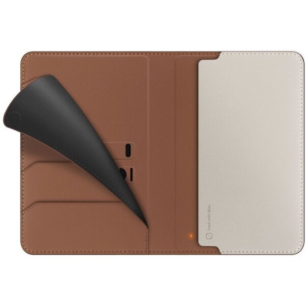 Etui na paszport UNIQ Belmont z Apple    Find My blokada RFID karmelowy beżowy