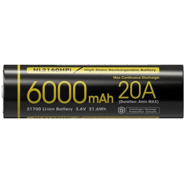 BATTERY RECH. LI-ION 3.6V/6000MAH NL2160HPI NITECORE