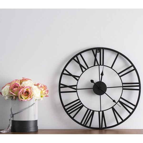 Deco4Home Zegar ścienny metalowy 47cm czarny Deco4Home