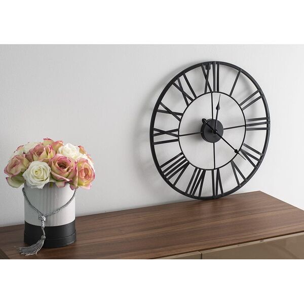Deco4Home Zegar ścienny metalowy 47cm czarny Deco4Home
