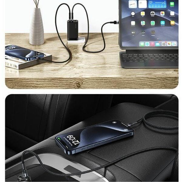 USAMS Kabel  USB-C na USB-C set 30szt.   60W 1,2m pleciony SJ724ZJ01 (US-SJ724 ) SET 30PCS
