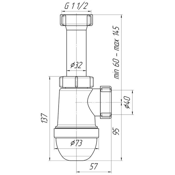 ΣΙΦΩΝΙ ΝΙΠΤΗΡΑ C0120 1 1/2 40MM ΧΩΡΙΣ ΒΑΛΒΙΔΑ