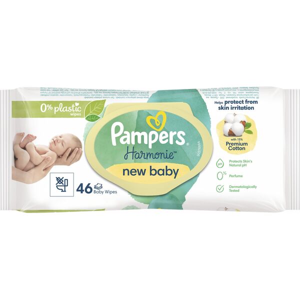 Drėgnos servetėlės Pampers Harmonie New Baby, 414 vnt.