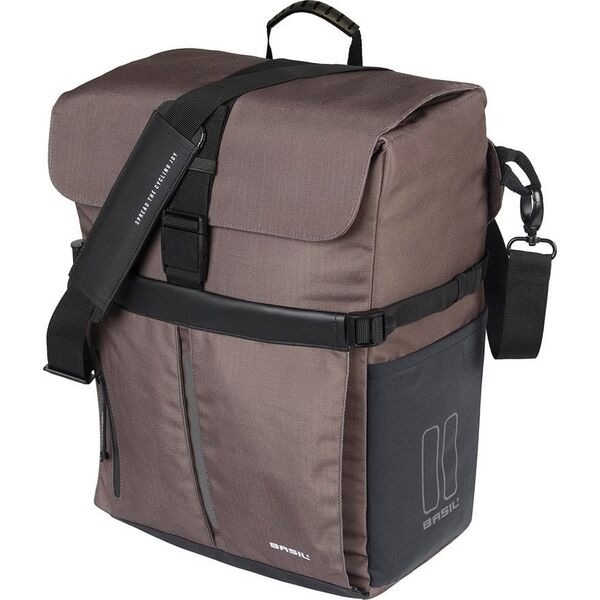 Torba BASIL MOVE COMMUTER BICYCLE BAG, MIK HOOKS, 15L, Wodoodporna, Brown (NEW 2025)