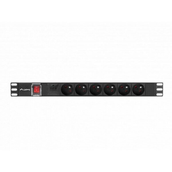 ΠΟΛΥΜΠΡΙΖΟ ΡΑΚ PDU 19" LANBERG 1U 16A 6X 230V PL 2M ΜΑΥΡΟ C14