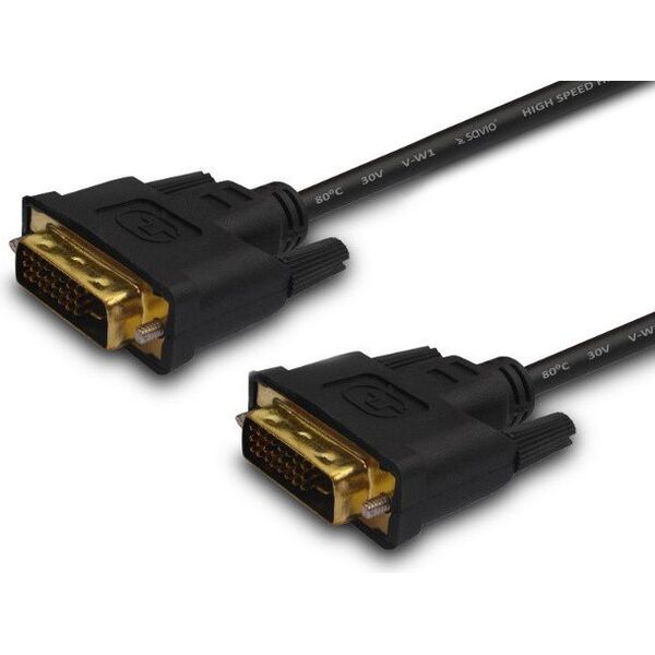 Kabel Savio DVI-D - DVI-D 1.8m czarny (SAVIO CL-31)