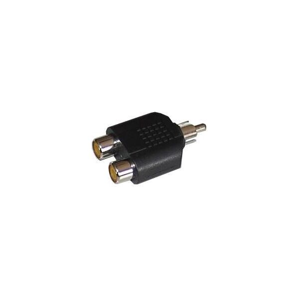 Adapter AV LechPol RCA (Cinch) - RCA (Cinch) x2 czarny (ZLA0307)