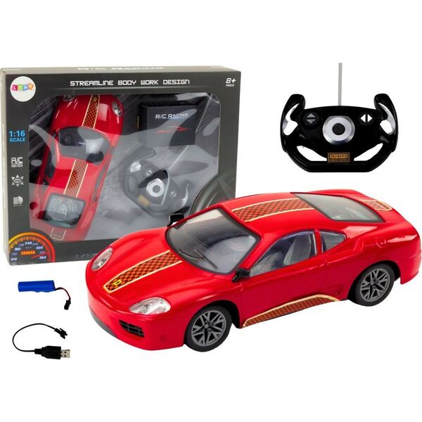 LeanToys Auto Sportowe Zdalnie Sterowane Na Pilota 1:16 R/C Czerwone