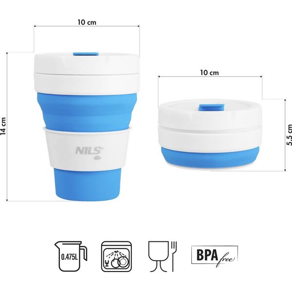 NILS NC4103 ΠΤΥΣΣΟΜΕΝΗ ΣΙΛΙΚΟΝΟΥΧΑ ΚΟΥΠΑ 475 ML ΜΠΛΕ