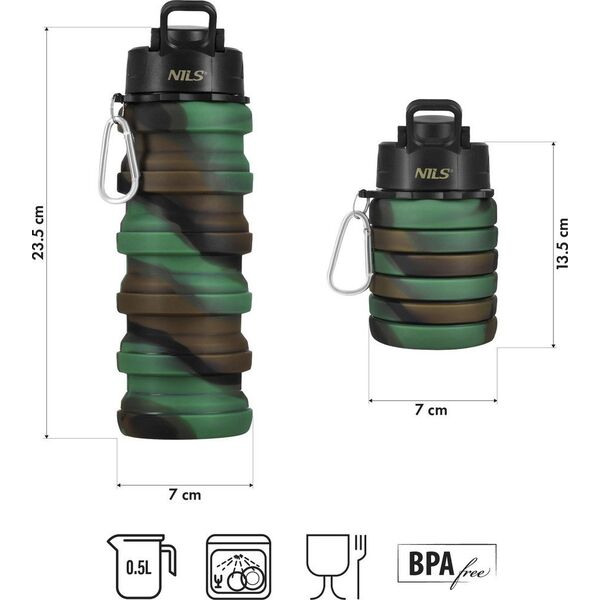NILS NC4106 ΠΤΥΣΣΟΜΕΝΟ ΣΙΛΙΚΟΝΟΥΧΟ ΜΠΟΥΚΑΛΙ 500 ML ΠΡΑΣΙΝΟ
