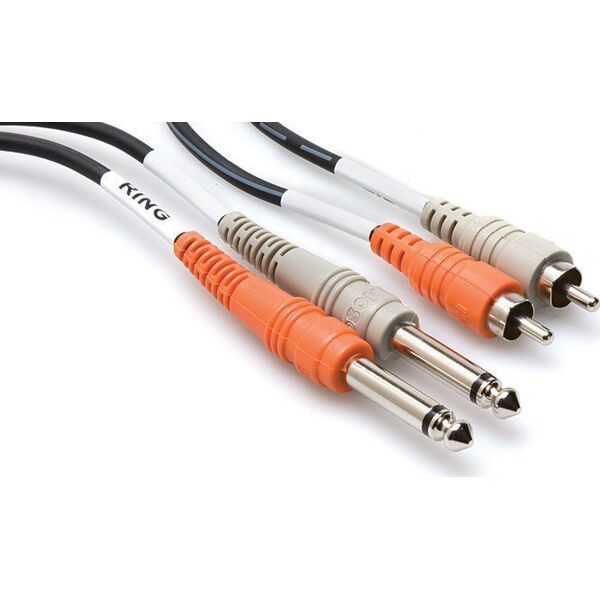 Kabel Hosa Jack 6.3 mm x2 - RCA (Cinch) x2 3m czarny (CPR-203)