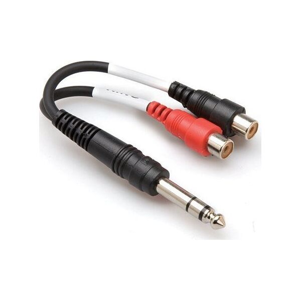 Kabel Hosa Jack 6.3mm - RCA (Cinch) x2 0.1m czarny (YPR-102)