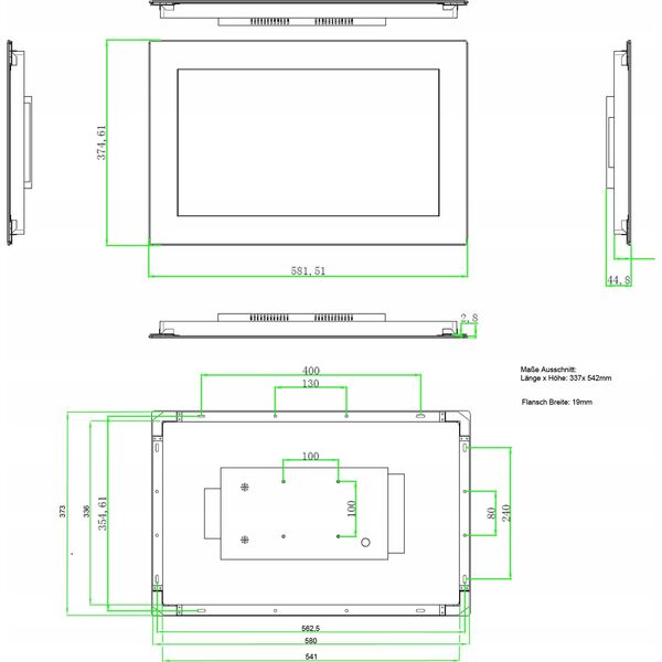 Allnet ALLNET Touch Display Tablet 21 Zoll zbh. Einbaurahmen Unterputzrahmen (nicht für Blenden)