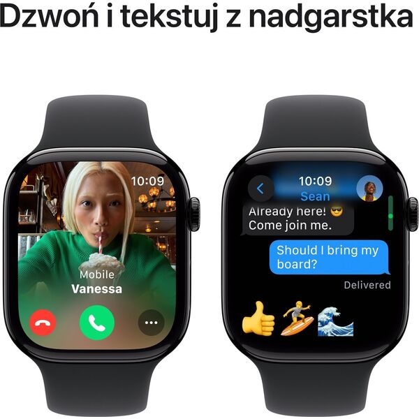 Smartwatch Apple Watch 10 GPS 42mm Jet Black Alu S/M Czarny (MWWE3)