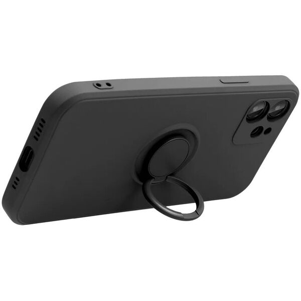 Θήκη SILICONE RING για XIAOMI Redmi Note 14 4G (GLOBAL - 164,84mm x 78,15mm x 8,16mm) μαύρο
