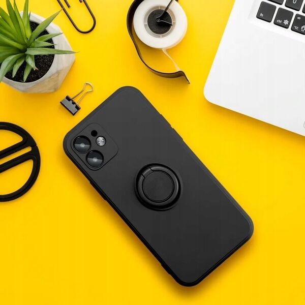 Θήκη SILICONE RING για XIAOMI Redmi Note 14 4G (GLOBAL - 164,84mm x 78,15mm x 8,16mm) μαύρο