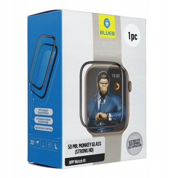 5D Tempered Glass Mr. Monkey Glass - για Apple Watch 10 46MM μαύρο (Strong HD)