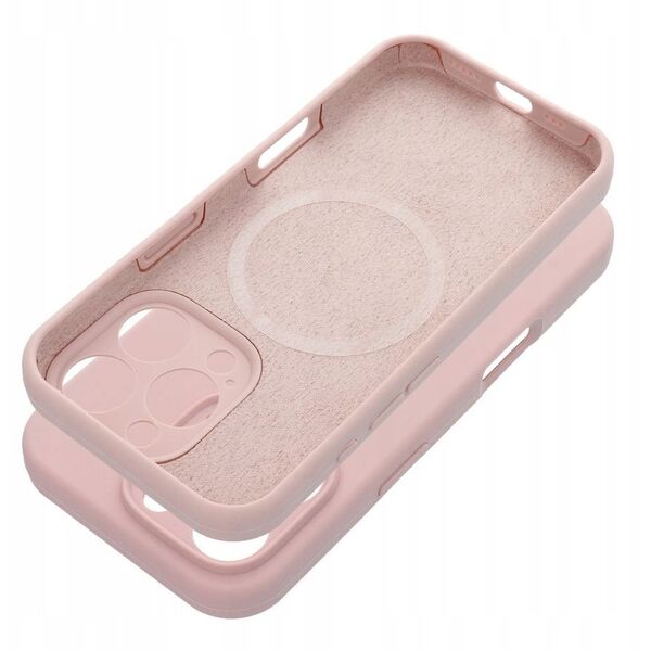 Θήκη SILICONE 2mm για IPHONE 15 Pro συμβατή με MagSafe σε πουδρέ ροζ