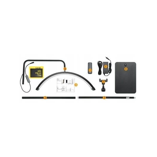Lampa LED Kosmetyczna Bezcieniowa Moon do Makijażu Paznokci Rzęs 45W +Pilot / GX580PRO Złoty