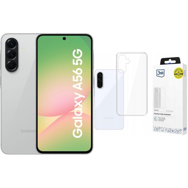 Smartfon Samsung Galaxy A56 5G 8/256GB Szary  (SM-A566BZACEUE) + Etui Clear Case