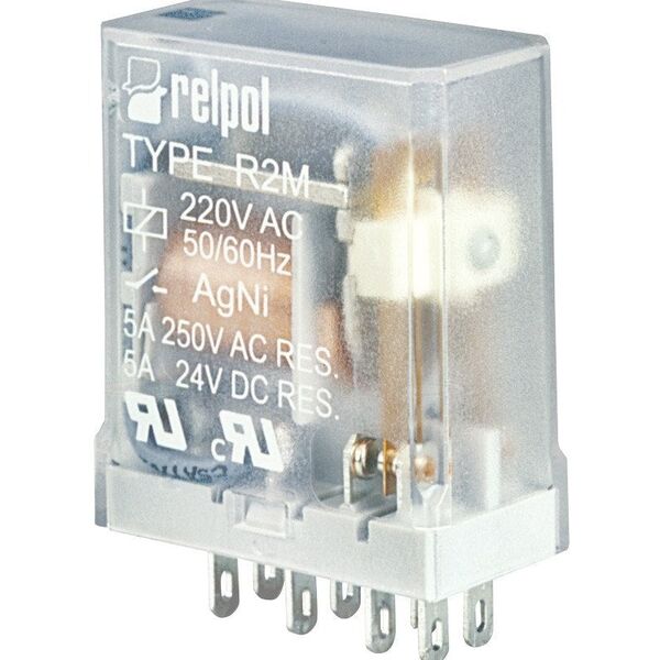 Βιομηχανικό ρελέ 2P 5A 24V DC R2M-2012-23-1024 617171 Relpol.