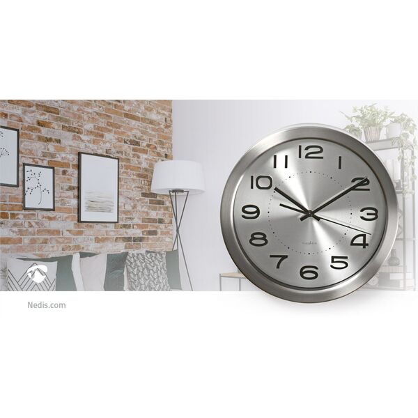 Nedis CLWA010MT30SR, Τοίχος, Στρογγυλό, Ασημί, Ανοξείδωτο ατσάλι, Μοντέρνο, AA