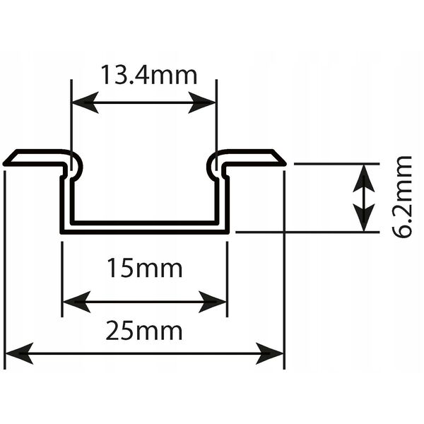 Προφίλ LED SREBRNY Prescot MICRO-K-ALU-CL-2M / BP-AN2CL