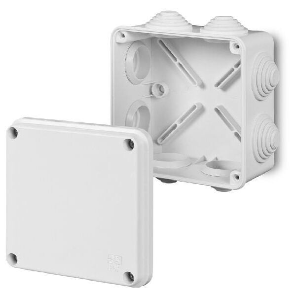 Επιτοίχιο κουτί Elektro-plast NASIELSK EP-LUX 0243-10 118X118X68mm 8-εξόδου χωρίς ένθετο IP55 διακλαδωτήρας ερμητικό λευκό