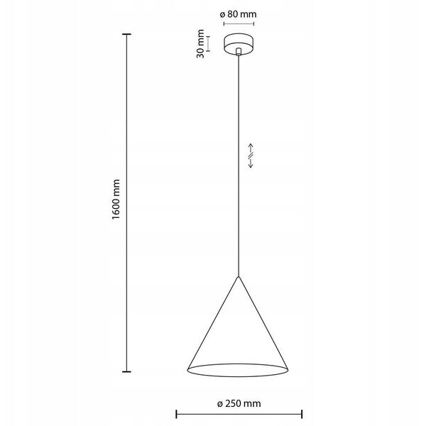 Φωτιστικό κρεμαστό Cono 6630 με 1x15W E27 μαύρο της TKKRYWULT