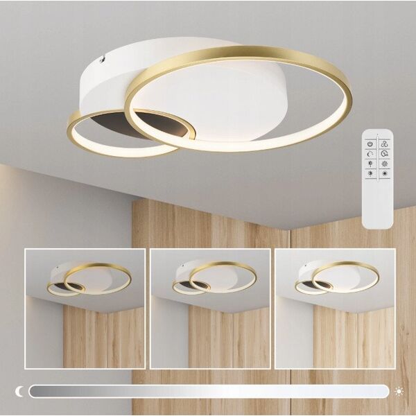 Lamkur Benito 50973 πλαφονιέρα λάμπα οροφής 31W LED 3000-6500K 4400 lm λευκό/χρυσό