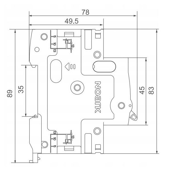 Διακόπτης απομόνωσης Noark Ex9IV 108040 3P 63A AC 400V γκρι