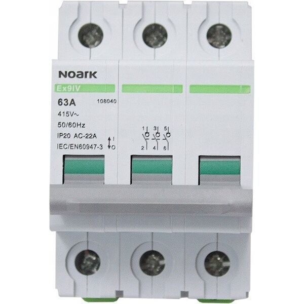 Διακόπτης απομόνωσης Noark Ex9IV 108040 3P 63A AC 400V γκρι