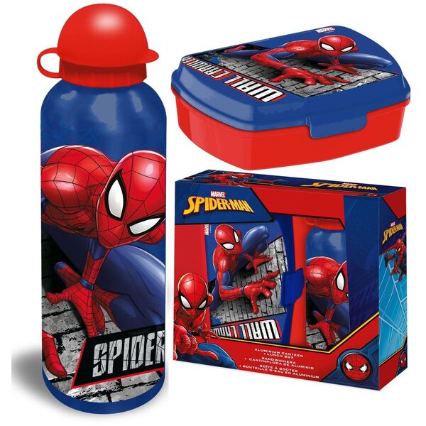 Σετ 2 σε 1 Κουτί Γεύματος LunchBox Μπουκάλι Για Παιδιά για το Σχολείο Spider-Man / SP50006