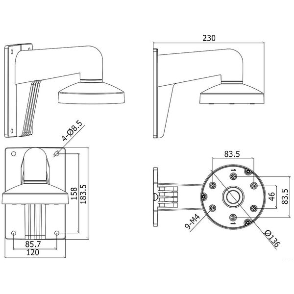 ΒΑΣΗ ΚΑΜΕΡΑΣ DS-1273ZJ-140-DM45 Hikvision