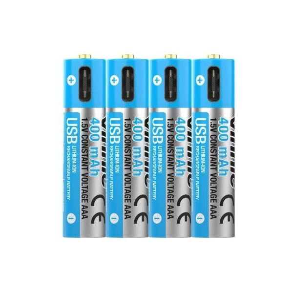 Επαναφορτιζόμενη Μπαταρία Vinnic Akku AAA USB Type-C, 4 τεμάχια