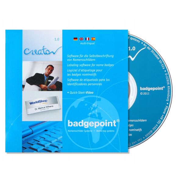 Ετικέτες ονομάτων Badgepoint® 80x34 mm, Polar® Classic 35 Σετ ταυτότητας εργαζομένων, πινακίδες με πλαίσιο από ανοξείδωτο ατσάλι, ακρυλικό γυαλί και εκτυπώσιμα ένθετα - 10 πινακίδες συμπεριλαμβανομένων 32 ενθέτων
