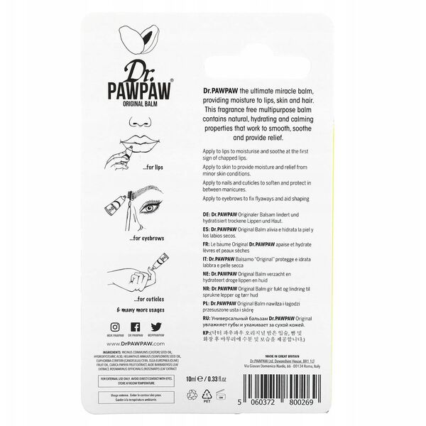 Πολυλειτουργικό βάλσαμο για τα χείλη DR. PAWPAW, Original, 10 ml
