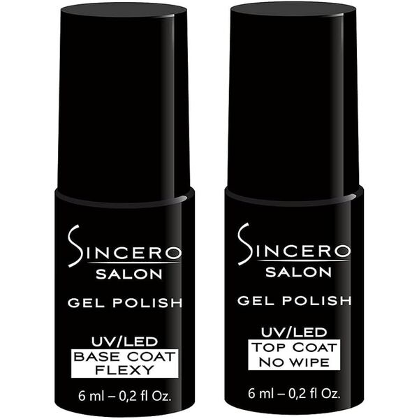 Σετ Sincero Salon Base coat Flexy 6 ml + Top coat No wipe 6 ml
