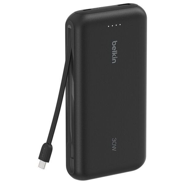 Φορητός φορτιστής Belkin 20.000mAh μαύρο 30W με ενσωματωμένο καλώδιο USB-C BPB024hqBK