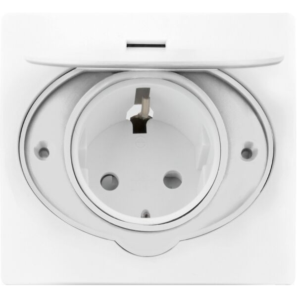 Στεγανή ηλεκτρική πρίζα, IP44, 1x2P+Z(Schuko), λευκό