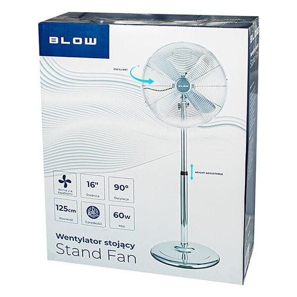 44-655# Ανεμιστήρας δαπέδου 16" 60w ασημί μεταλλικός