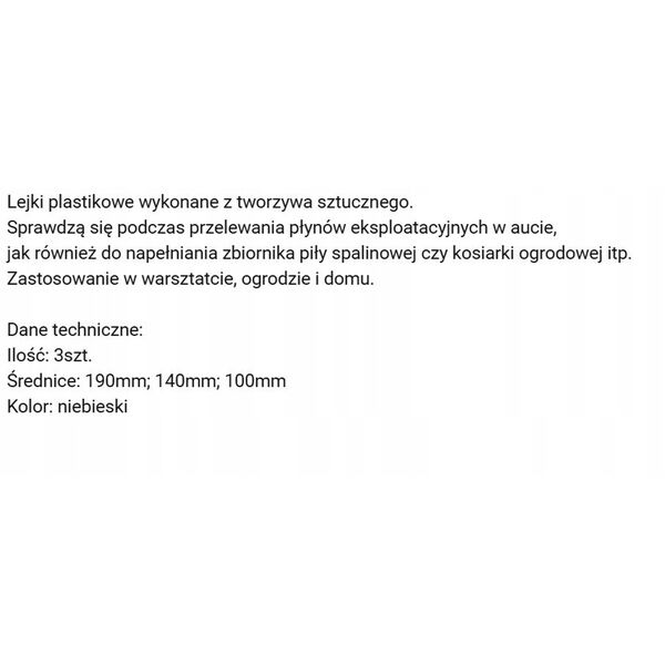 Χωνί Πλαστικό Καθολικό 3τμχ.