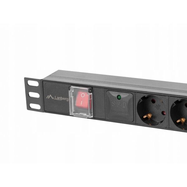 ΠΟΛΥΜΠΡΙΖΟ ΡΑΚ PDU 19" LANBERG 1U 16A 5X SCHUKO 2M ΜΑΥΡΟ C14