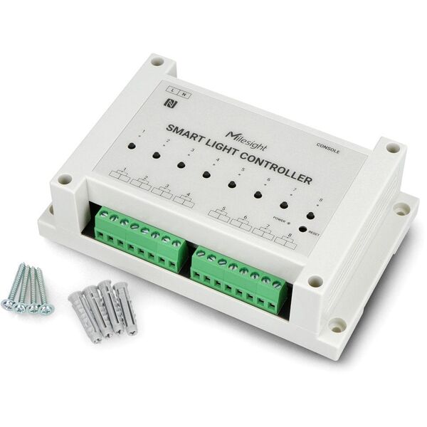 Milesight WS558 Διακόπτης Έξυπνος ελεγκτής φωτισμού με τεχνολογία LoraWan 8x παθητική έξοδος, μέγιστο συνολικό φορτίο 40A ή 10A ανά έξοδο για Smartcity και Smartbuilding