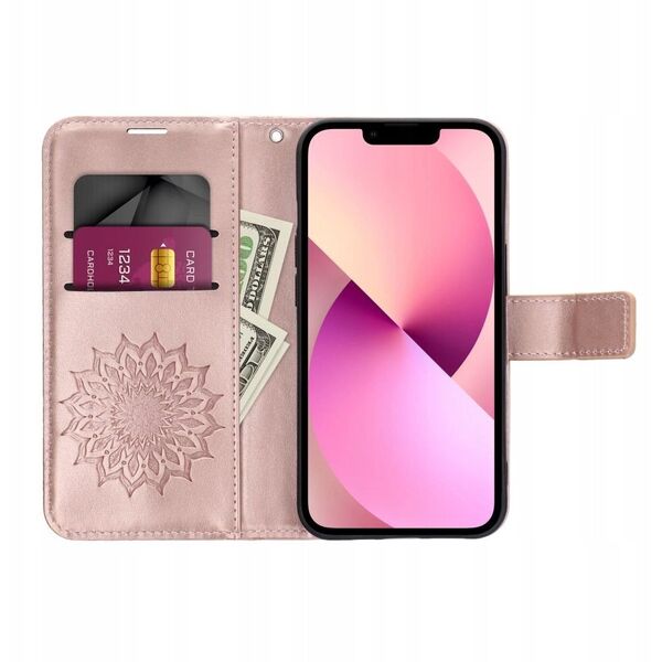 Θήκη βιβλίου MEZZO για SAMSUNG A36 5G mandala ροζ χρυσό